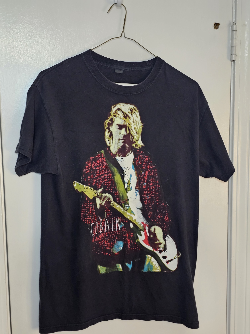 Men's Kurt Cobain Of Nirvana Tribute Graphic Band Tee T-Shirt